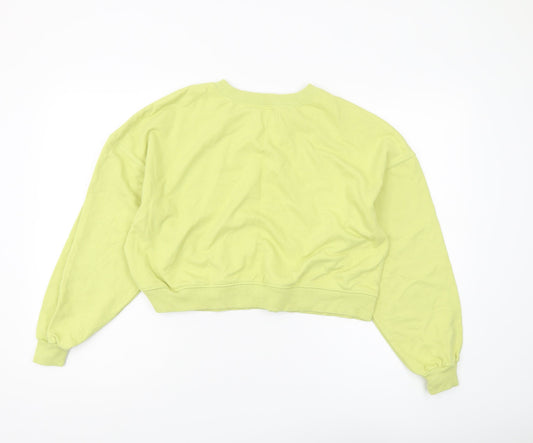 Womens UK Size M Pull & Bear Green Pullover Sweatshirt