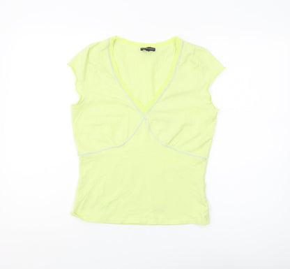 Claudia Sträter Women's Yellow V-Neck T-Shirt, Size 8