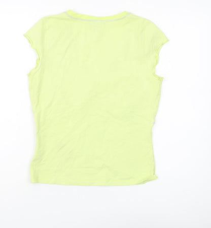 Claudia Sträter Women's Yellow V-Neck T-Shirt, Size 8