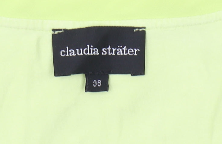 Claudia Sträter Women's Yellow V-Neck T-Shirt, Size 8