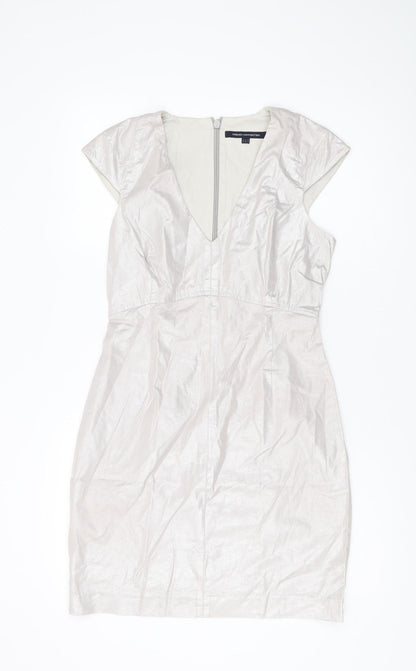 French Connection Women's Silver Dress - Size 12