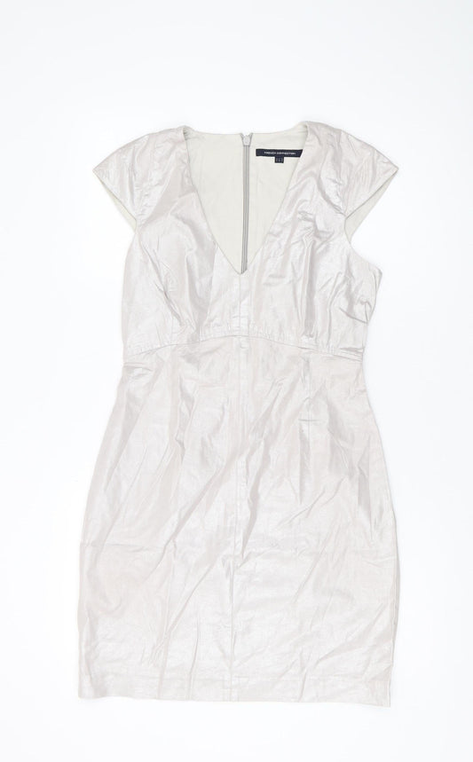 French Connection Women's Silver Dress - Size 12