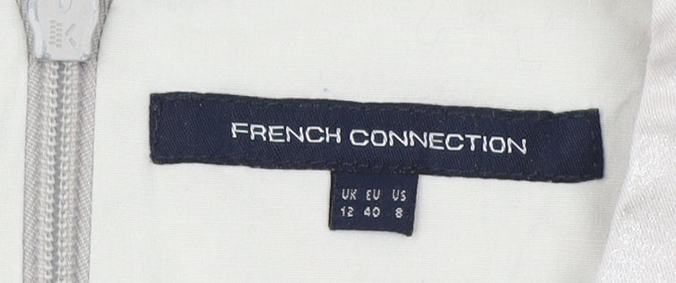 French Connection Women's Silver Dress - Size 12