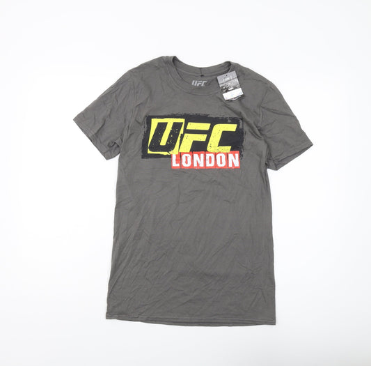 UFC Men's Grey Graphic T-Shirt, Size S, Short Sleeve