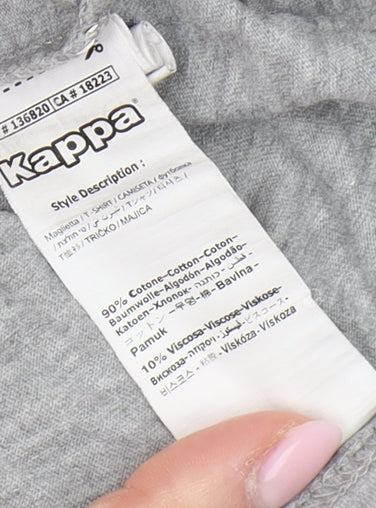Kappa Men's Grey Logo T-Shirt Medium