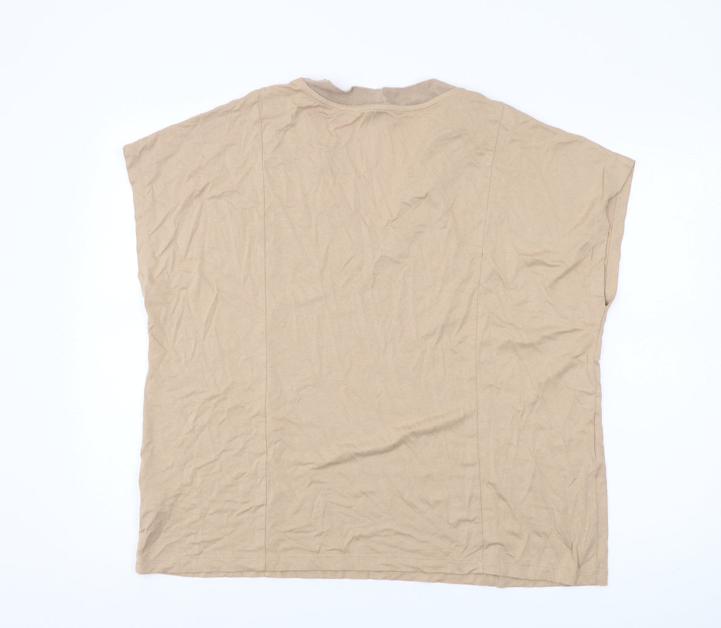 Womens UK Size 20 Marks and Spencer Beige Basic T-Shirt