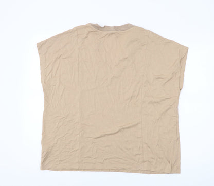 Womens UK Size 20 Marks and Spencer Beige Basic T-Shirt
