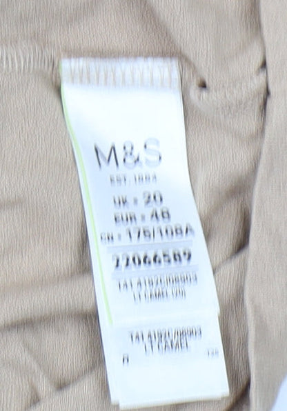 Womens UK Size 20 Marks and Spencer Beige Basic T-Shirt
