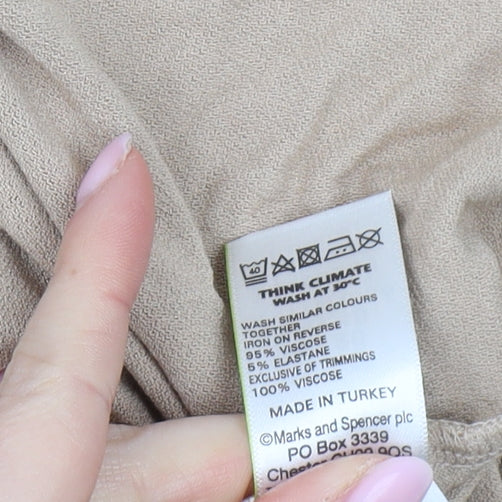 Womens UK Size 20 Marks and Spencer Beige Basic T-Shirt