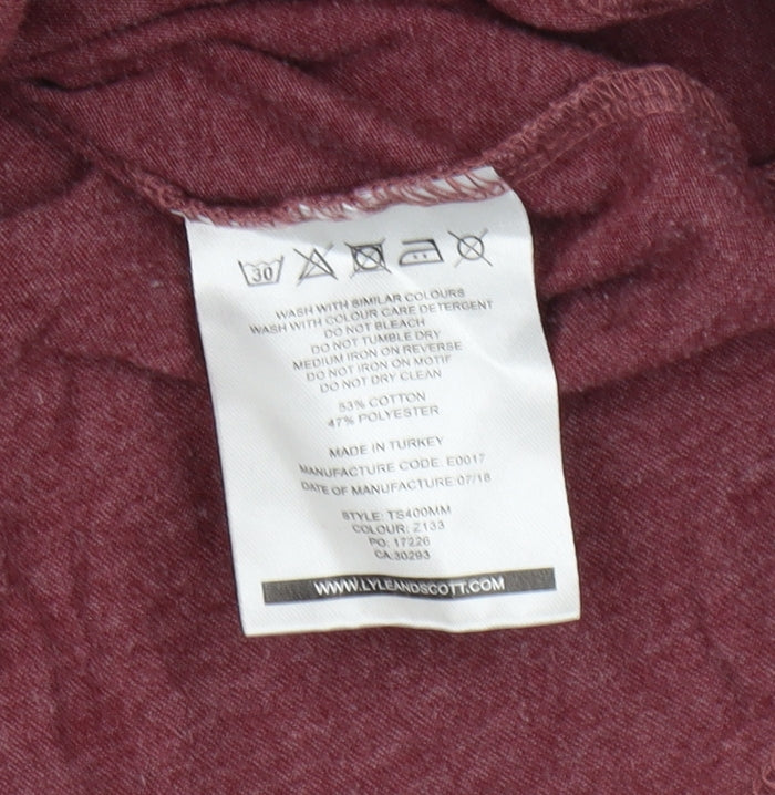 Lyle & Scott Red Men's Large T-Shirt, Short Sleeve