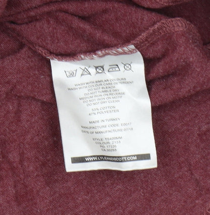 Lyle & Scott Red Men's Large T-Shirt, Short Sleeve