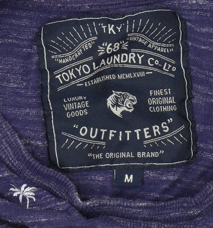 Tokyo Laundry Men's Purple Beach Short Sleeve T-Shirt M