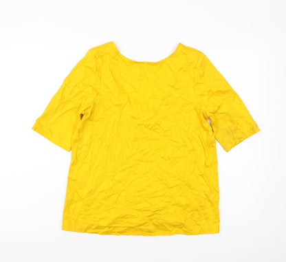 Jaeger Women's Yellow Basic T-Shirt Size 12