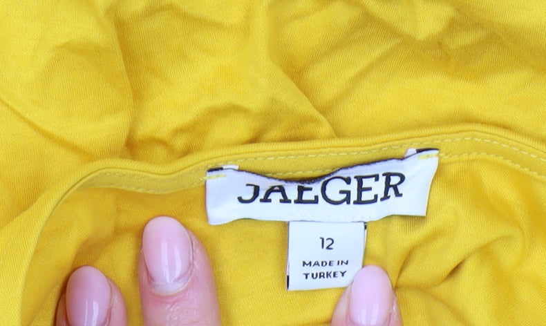 Jaeger Women's Yellow Basic T-Shirt Size 12