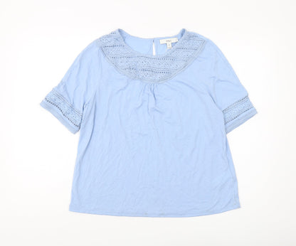 Womens UK Size 12 Marks and Spencer Blue Jersey Blouse