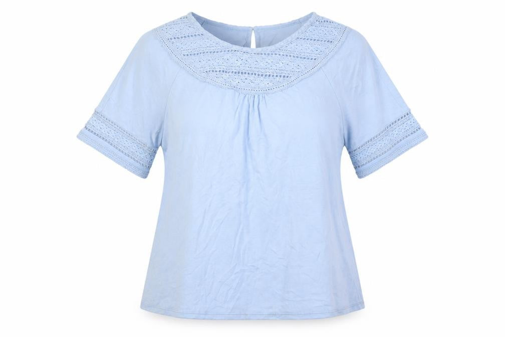 Womens UK Size 12 Marks and Spencer Blue Jersey Blouse