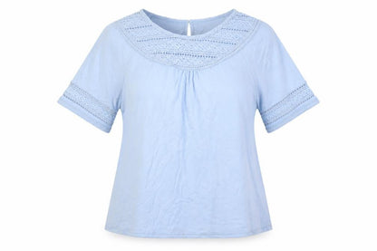 Womens UK Size 12 Marks and Spencer Blue Jersey Blouse