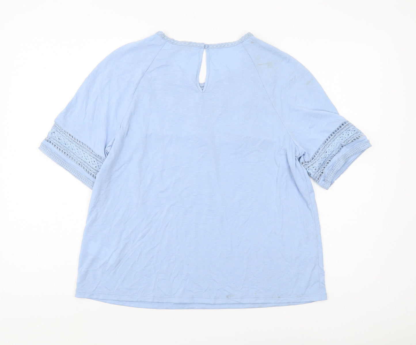 Womens UK Size 12 Marks and Spencer Blue Jersey Blouse
