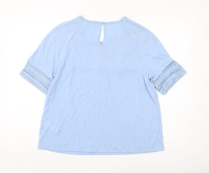 Womens UK Size 12 Marks and Spencer Blue Jersey Blouse