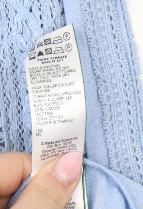Womens UK Size 12 Marks and Spencer Blue Jersey Blouse