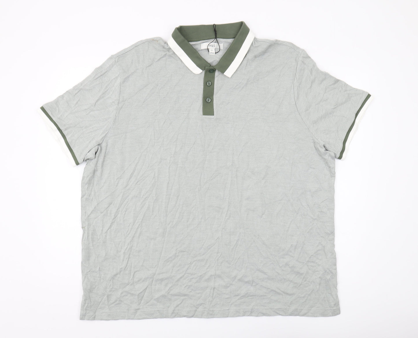 Marks and Spencer Men's Green 3XL Polo Shirt