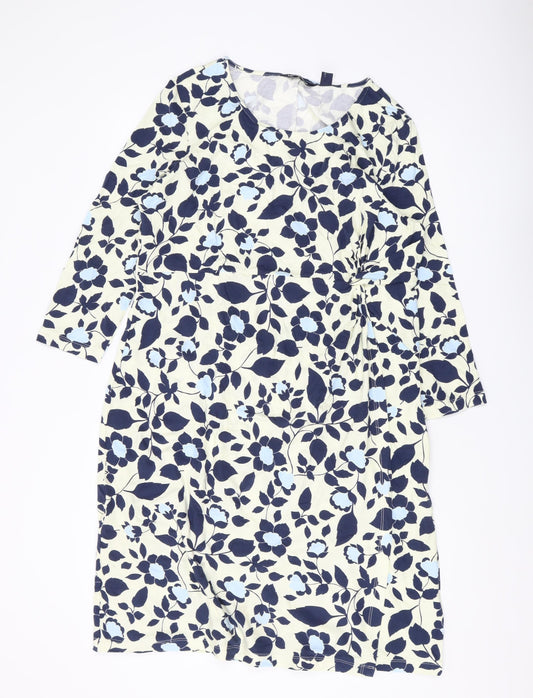 Lands' End Women's Floral Shift Dress, L, Multicoloured