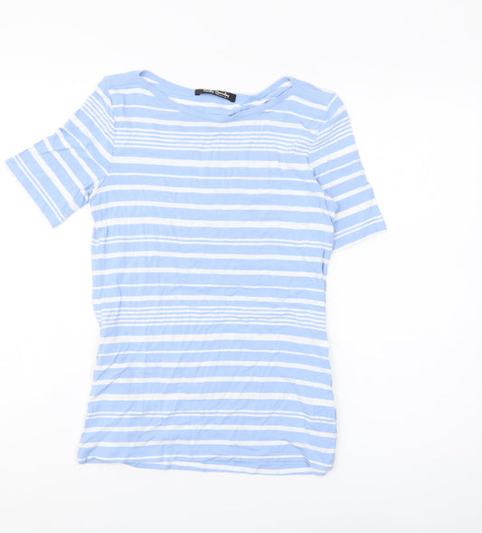 Betty Barclay Women's Blue Striped T-Shirt Size 8