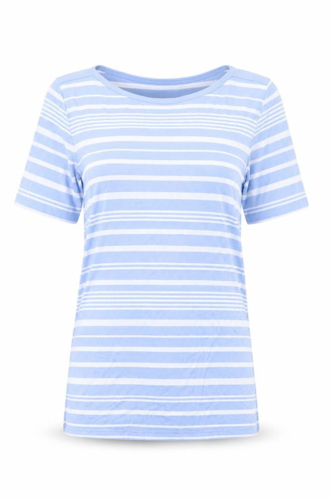 Womens UK Size 8 Betty Barclay Blue Basic T-Shirt