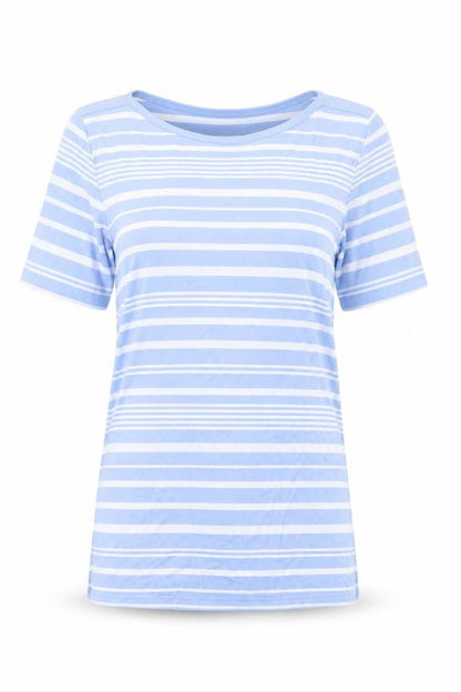 Womens UK Size 8 Betty Barclay Blue Basic T-Shirt
