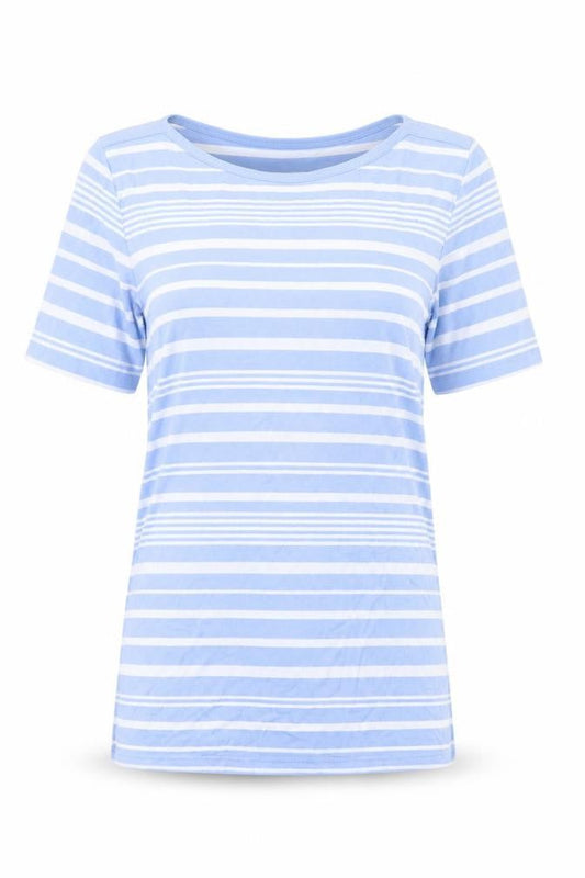 Womens UK Size 8 Betty Barclay Blue Basic T-Shirt