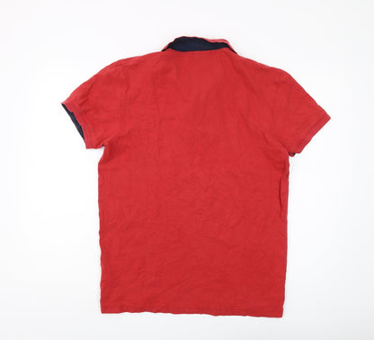 Gant Men's Red Polo Shirt L Cotton Elastane