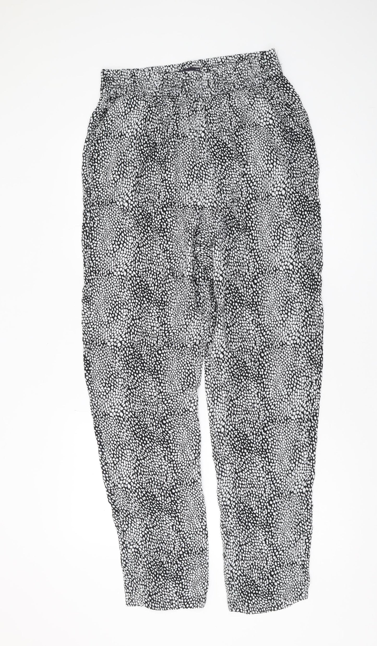 Womens UK Size 10 Marks and Spencer Regular Fit Cropped Black Trousers
