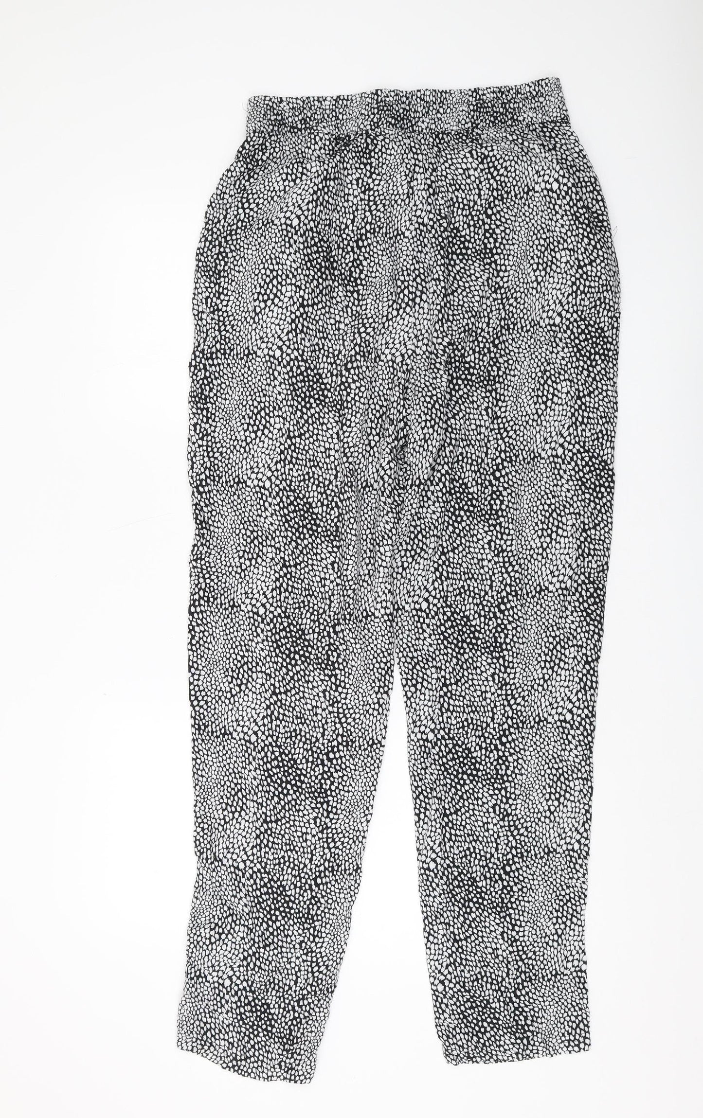 Womens UK Size 10 Marks and Spencer Regular Fit Cropped Black Trousers