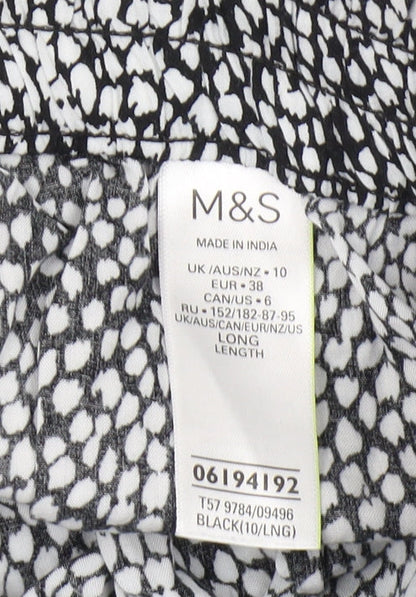 Womens UK Size 10 Marks and Spencer Regular Fit Cropped Black Trousers