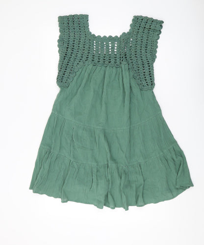 ASOS DESIGN Women's Green Short Trapeze Dress - Size 8-10
