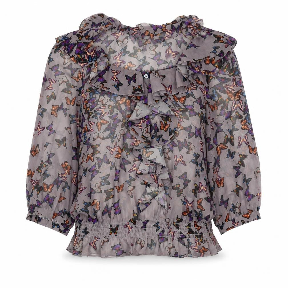 Womens UK Size 6 Ted Baker Multicoloured Ringer Blouse