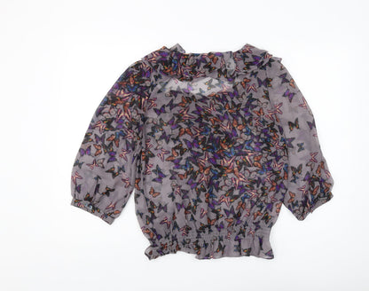 Womens UK Size 6 Ted Baker Multicoloured Ringer Blouse