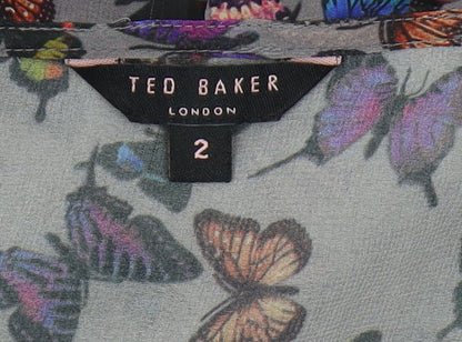 Womens UK Size 6 Ted Baker Multicoloured Ringer Blouse