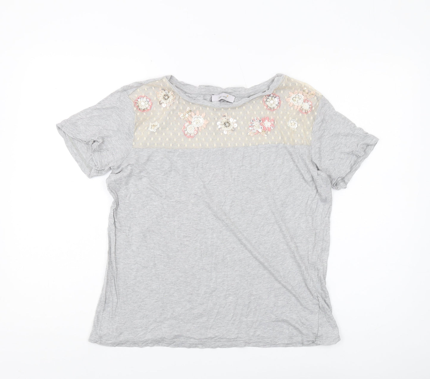 Womens UK Size 10 Marks and Spencer Grey Basic T-Shirt