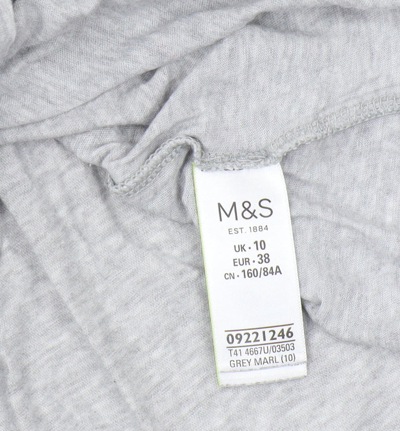 Womens UK Size 10 Marks and Spencer Grey Basic T-Shirt