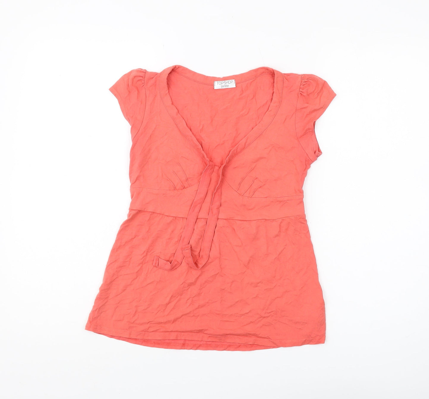 Womens UK Size 10 Topshop Red Wrap Blouse