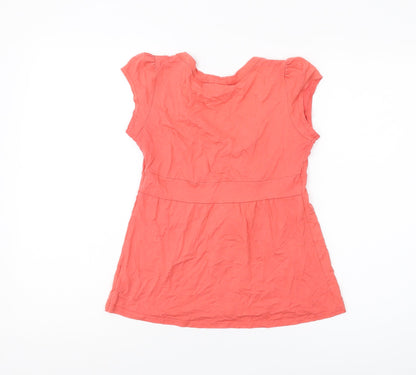 Womens UK Size 10 Topshop Red Wrap Blouse