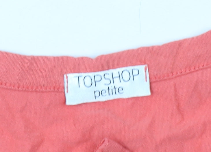 Womens UK Size 10 Topshop Red Wrap Blouse