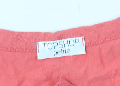 Womens UK Size 10 Topshop Red Wrap Blouse