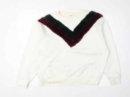 Mango Women's Ivory Pullover Sweatshirt L