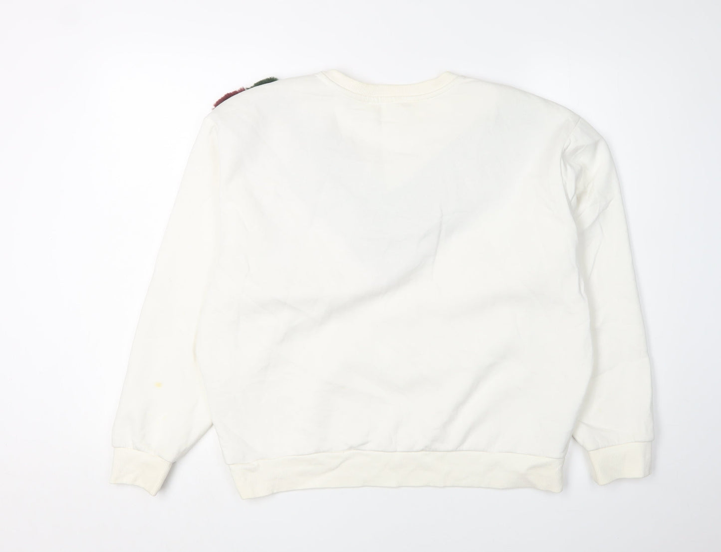 Mango Women's Ivory Pullover Sweatshirt L