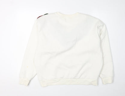 Mango Women's Ivory Pullover Sweatshirt L