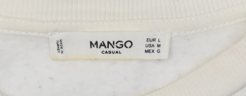 Mango Women's Ivory Pullover Sweatshirt L