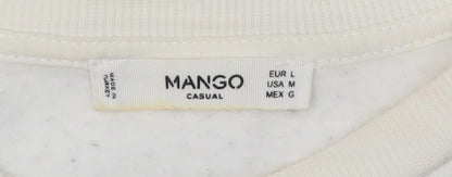 Mango Women's Ivory Pullover Sweatshirt L