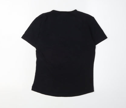 Champneys Black V-Neck T-Shirt M Unisex Casual Wear